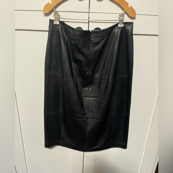 White House Black Market Black Leather Skirt size 10 NWOT - Picture 6 of 13